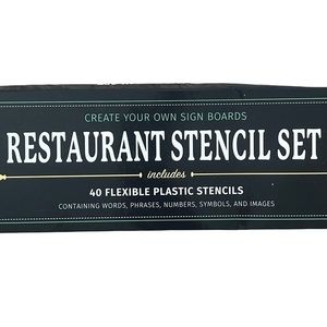 Restaurant Stencil Set Excello Global Includes 40 Flexible Plastic Stencils